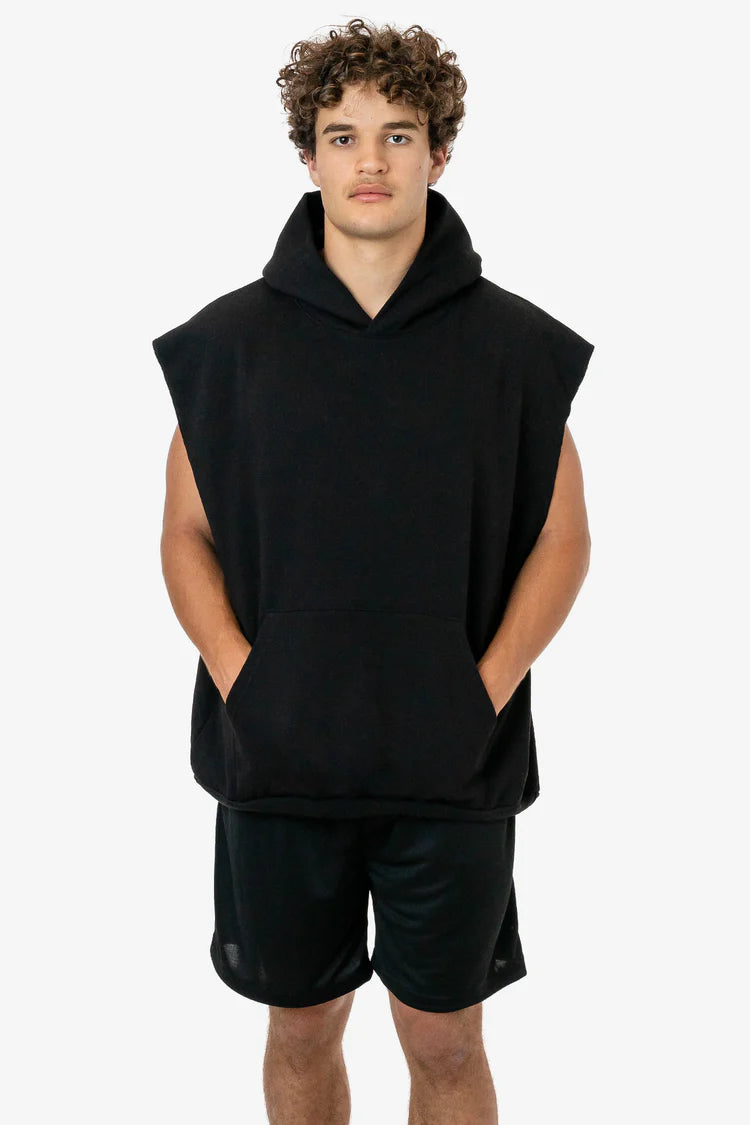 LA APPAREL - HEAVY FLEECE SLEEVELESS HOODIE (PIECE DYE) HF08